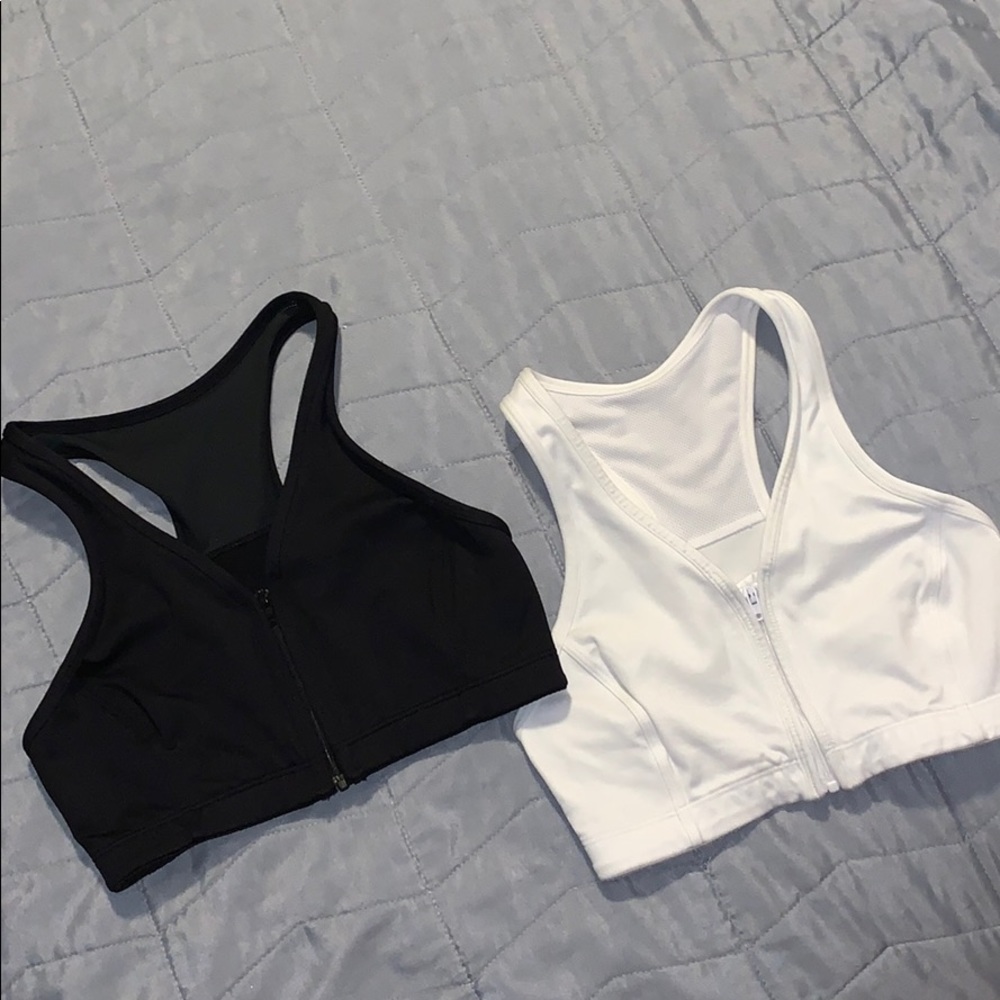 2 Front Zippered Wireless Sportsbras- EUC